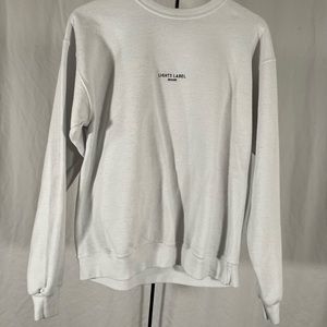 Lights Label White Graphic Crewneck Sweatshirt Size Medium